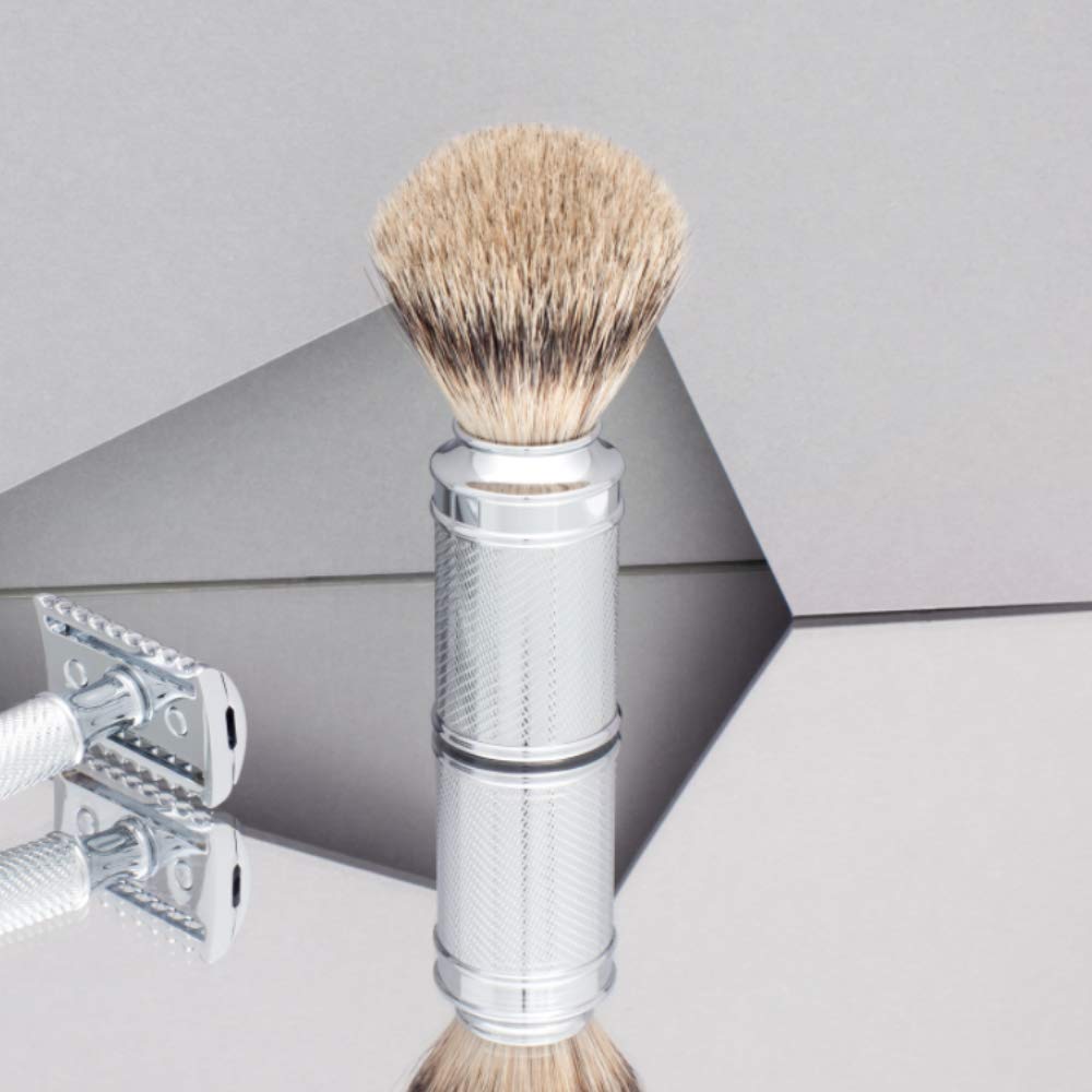 MÜHLE Traditional Silvertip Badger Brush | TRUE Shift Chrome Stainless Handle