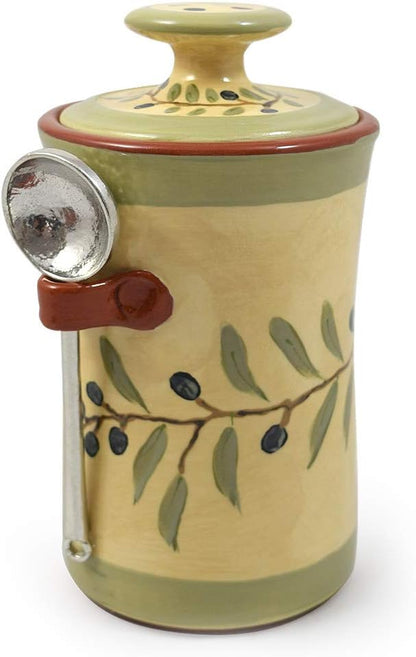 Handmade Terra Cotta Kitchen Canister (36 oz) | TRUE Shift Olive Branch Pottery Storage