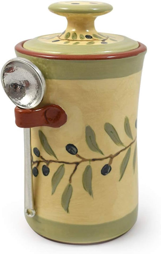 Handmade Terra Cotta Kitchen Canister (36 oz) | TRUE Shift Olive Branch Pottery Storage