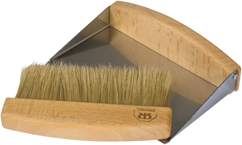 Redecker Oiled Beechwood Table Sweeping Set with Natural Bristles