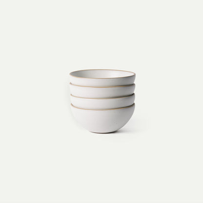 Mora Medium Ceramic Bowls, Set of 4 (28 oz, Oat)