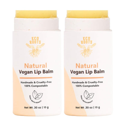 Organic Tinted Lip Balm 2-Pack: Coconut Oil & Plastic-Free Packaging