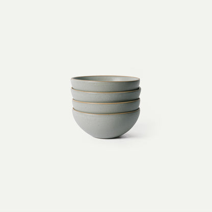 Mora Medium Ceramic Bowls, Set of 4 (28 oz, Oat)