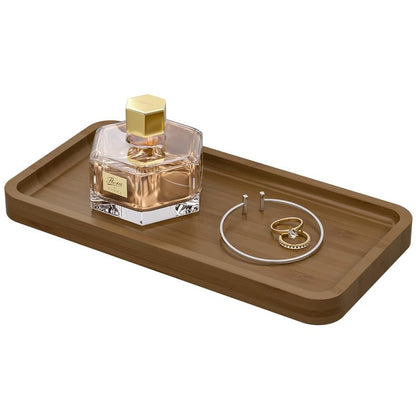 Sustainable Bamboo Bathroom Vanity Tray: Sleek Countertop Organizer