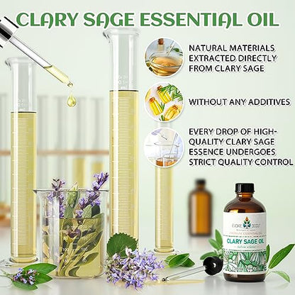 EVOKE OCCU: 100% Pure Clary Sage Essential Oil, 4oz