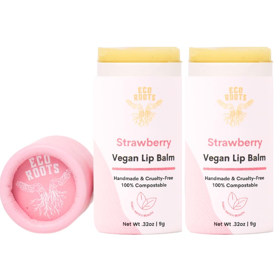 Organic Tinted Lip Balm 2-Pack: Coconut Oil & Plastic-Free Packaging