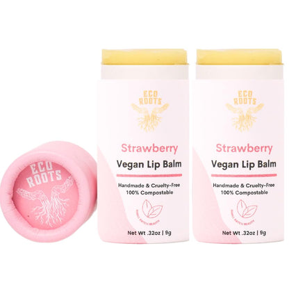 Organic Tinted Lip Balm 2-Pack: Coconut Oil & Plastic-Free Packaging