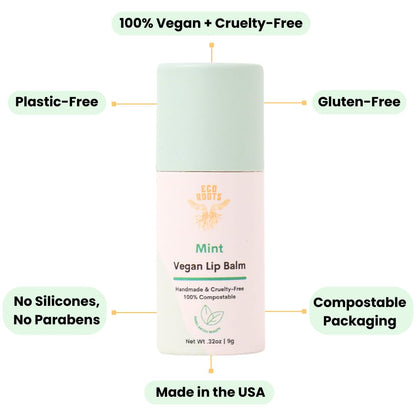 Organic Tinted Lip Balm 2-Pack: Coconut Oil & Plastic-Free Packaging