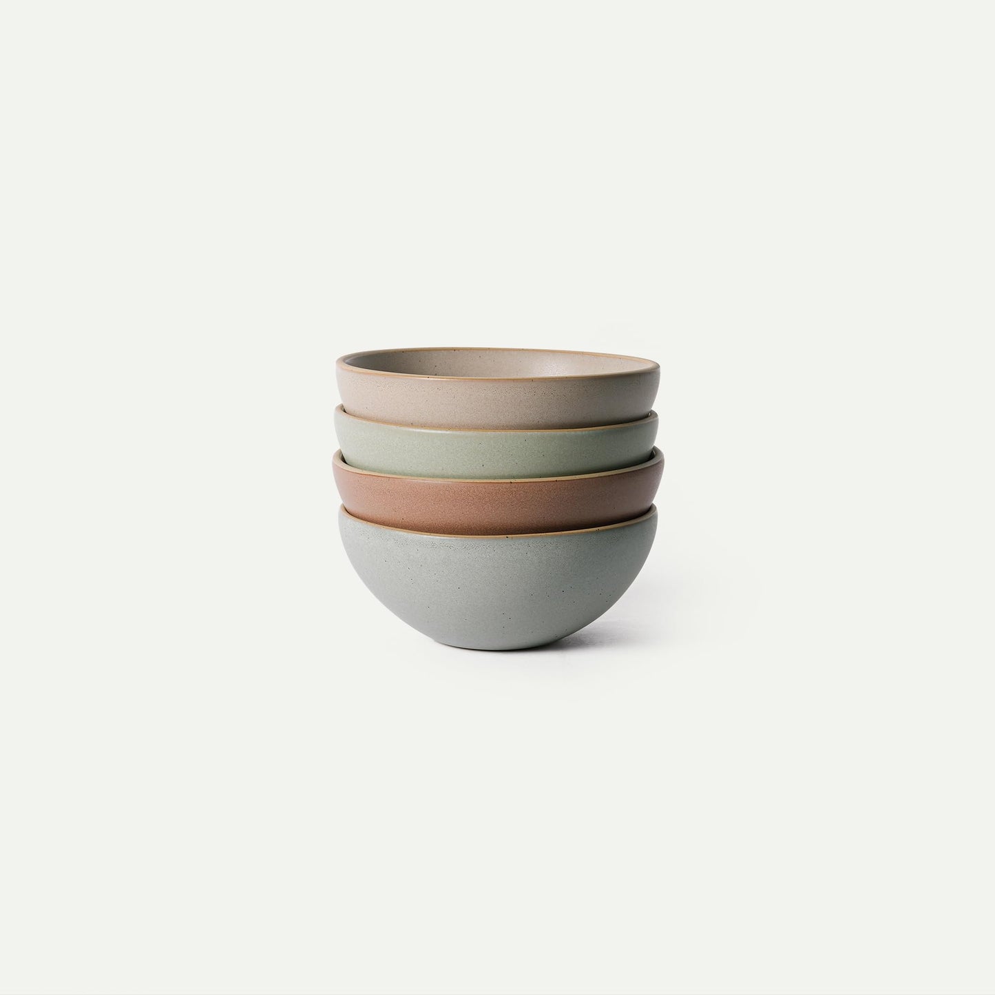 Mora Medium Ceramic Bowls, Set of 4 (28 oz, Oat)