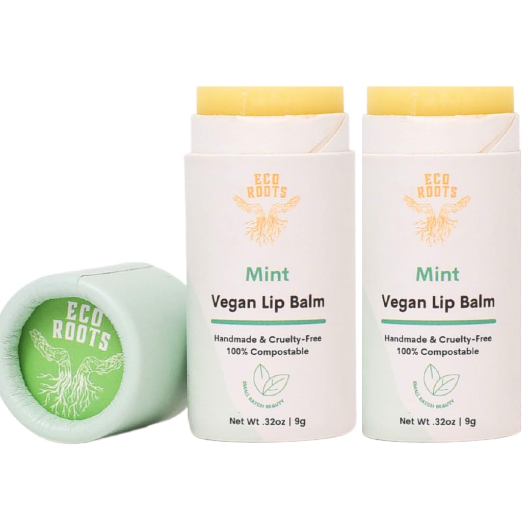 Organic Tinted Lip Balm 2-Pack: Coconut Oil & Plastic-Free Packaging