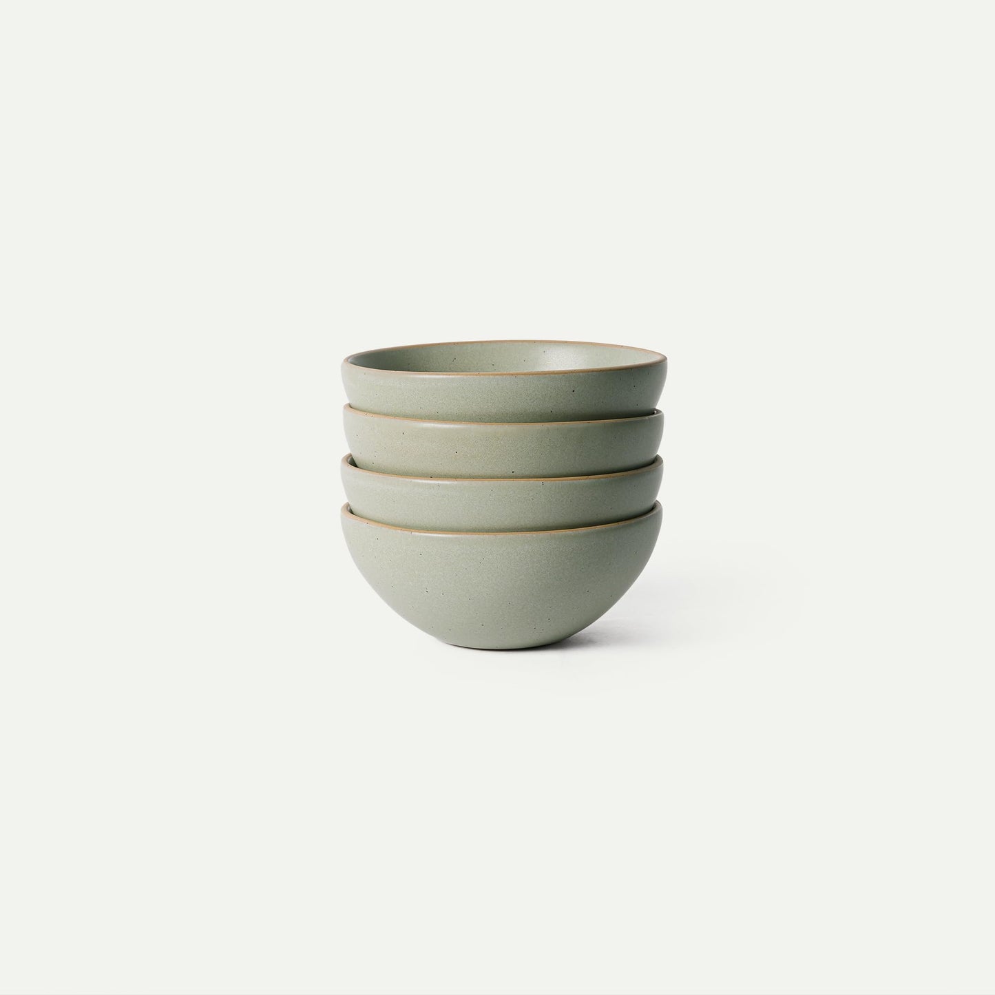 Mora Medium Ceramic Bowls, Set of 4 (28 oz, Oat)