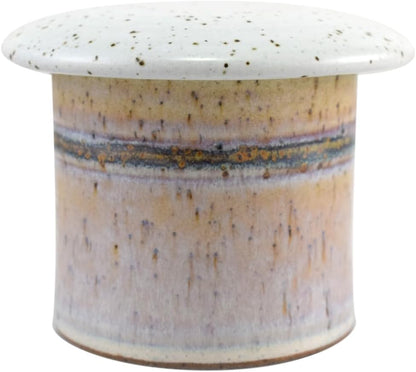 American-Made Stoneware French Butter Keeper: Hand-Thrown "Cottage Pearl" Crock, Lead-Free & Cadmium-Free