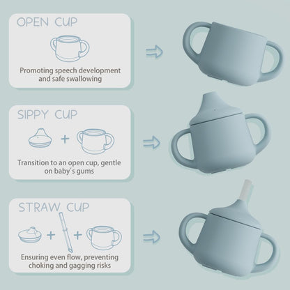 Moonkie 3-in-1 Food-Grade Silicone Training Cup (4 oz)