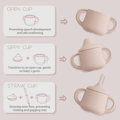 Moonkie 3-in-1 Food-Grade Silicone Training Cup (4 oz)