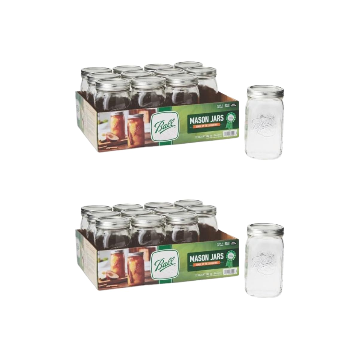 Ball Wide Mouth Pint 16-Ounce Glass Mason Jar with Lids (12-Count)