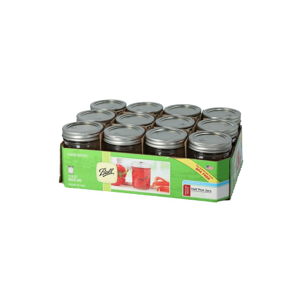 Quilted Glass Jelly Jars, 8 oz, BPA-Free, 12-Count - Ball