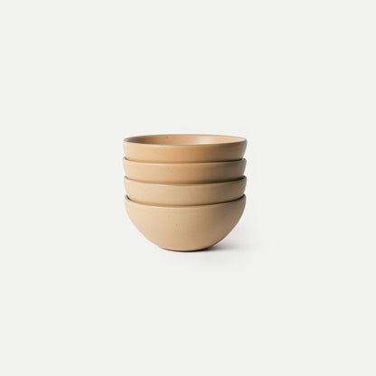 Mora Medium Ceramic Bowls, Set of 4 (28 oz, Oat)