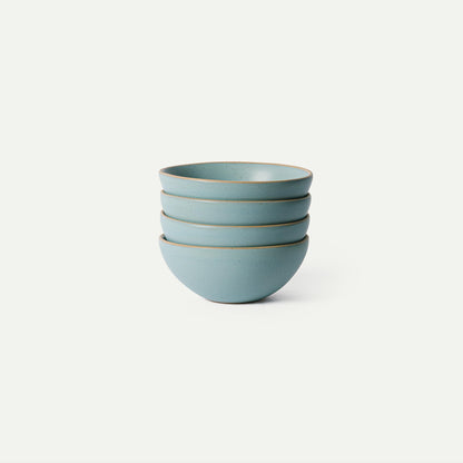 Mora Medium Ceramic Bowls, Set of 4 (28 oz, Oat)