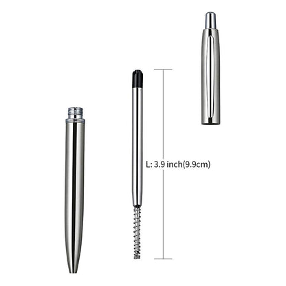 ChaoQ Stainless Steel Retractable Ballpoint Pens (6‑Pack, with 12 Refills) | TRUE Shift Durable Metal Pens