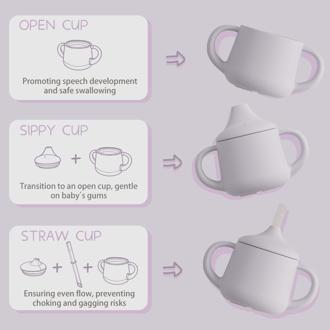 Moonkie 3-in-1 Food-Grade Silicone Training Cup (4 oz)