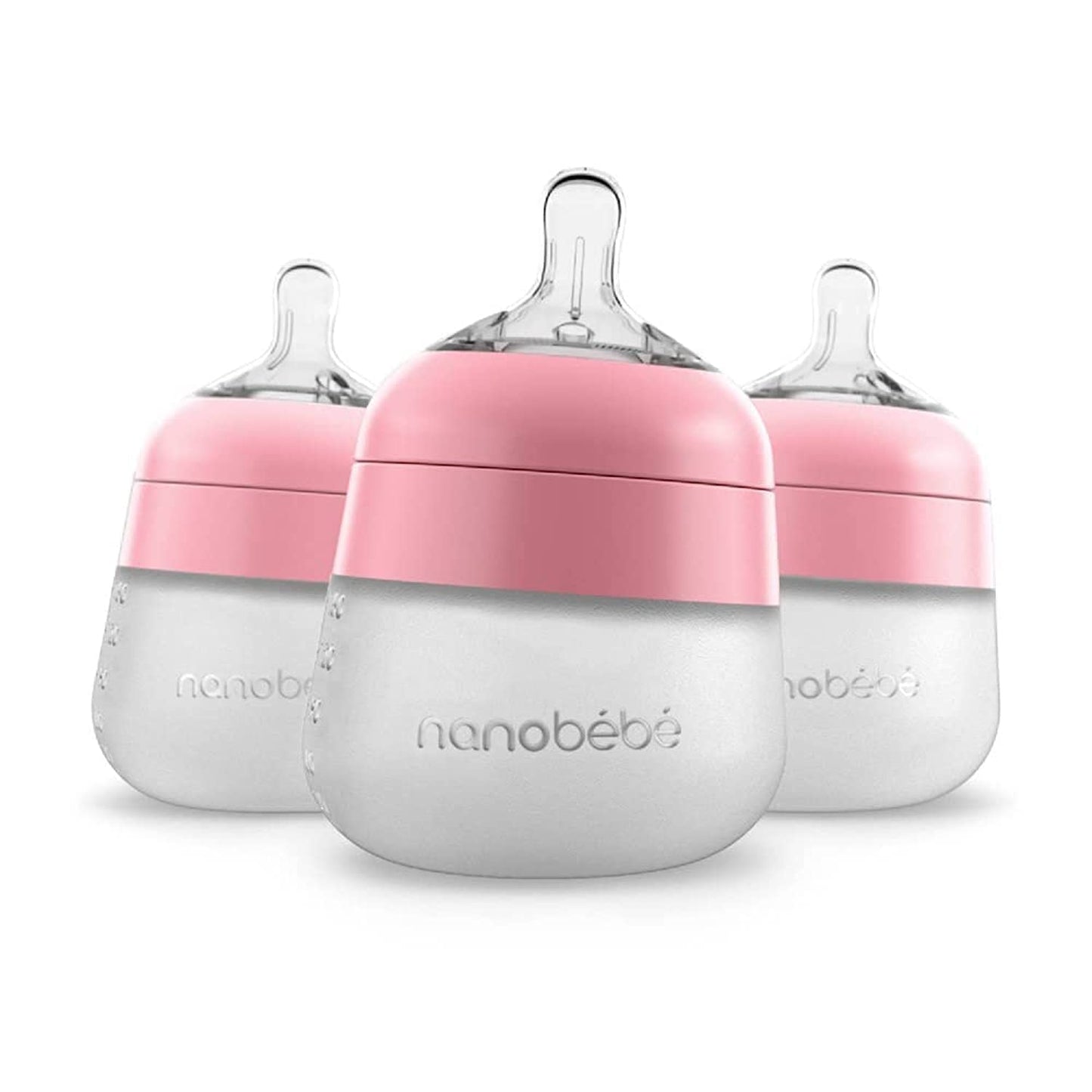Nanobebe Flexy 9oz Silicone Baby Bottles with Anti-Colic Venting (3-Pack)