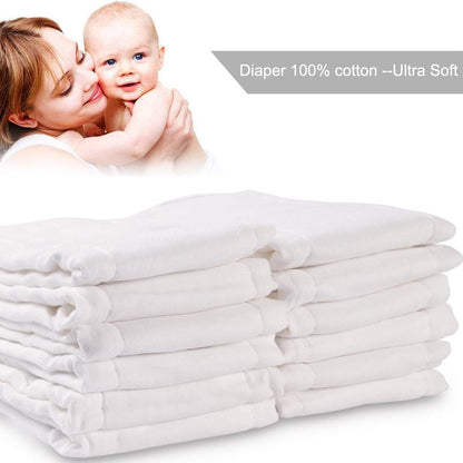 Fasoar Cotton Prefold Cloth Diapers: 100% Unbleached Purity