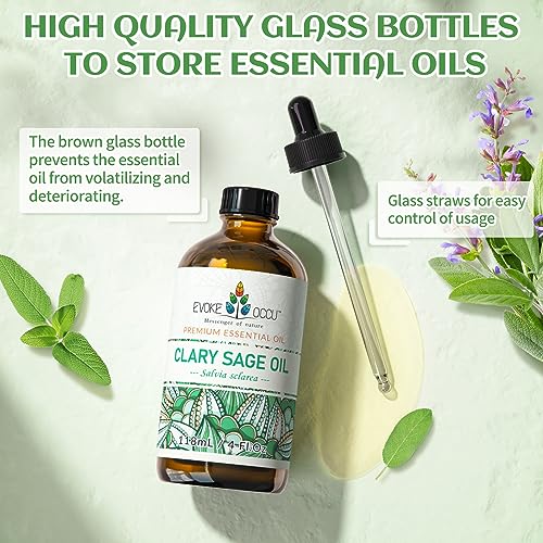EVOKE OCCU: 100% Pure Clary Sage Essential Oil, 4oz