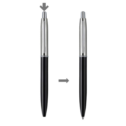 ChaoQ Stainless Steel Retractable Ballpoint Pens (6‑Pack, with 12 Refills) | TRUE Shift Durable Metal Pens