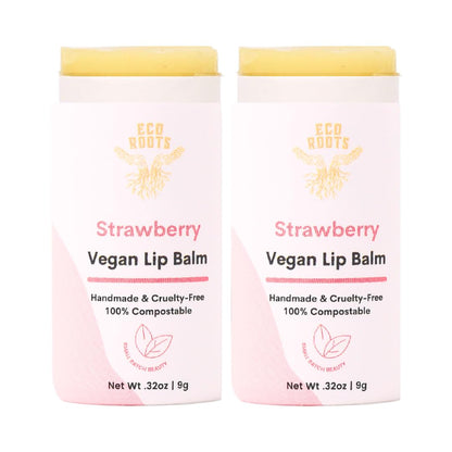 Organic Tinted Lip Balm 2-Pack: Coconut Oil & Plastic-Free Packaging