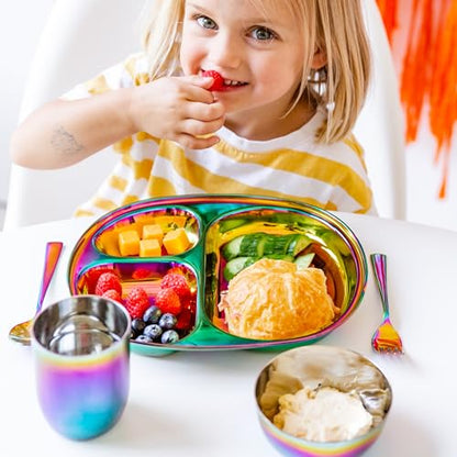 Ahimsa Balanced Bites Pediatrician-Designed Stainless Steel Divided Plate