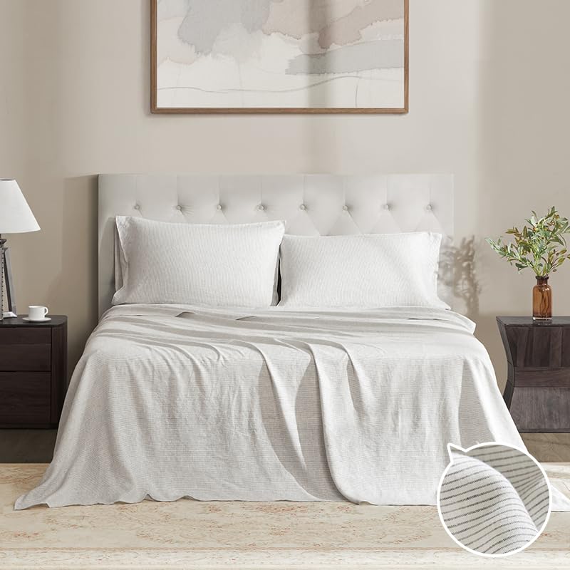 DAPU 100% Pure French Linen Sheets: Natural Normandy Flax Set