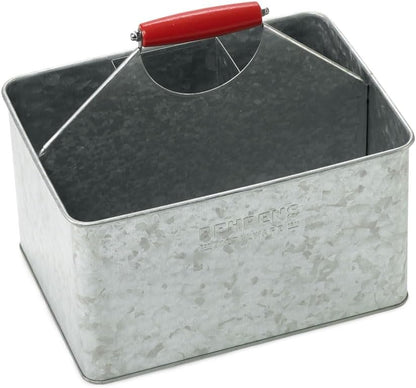 Behrens Galvi Cleaning Caddy – Galvanized Steel with Red Oak Handle, Plastic‑Free