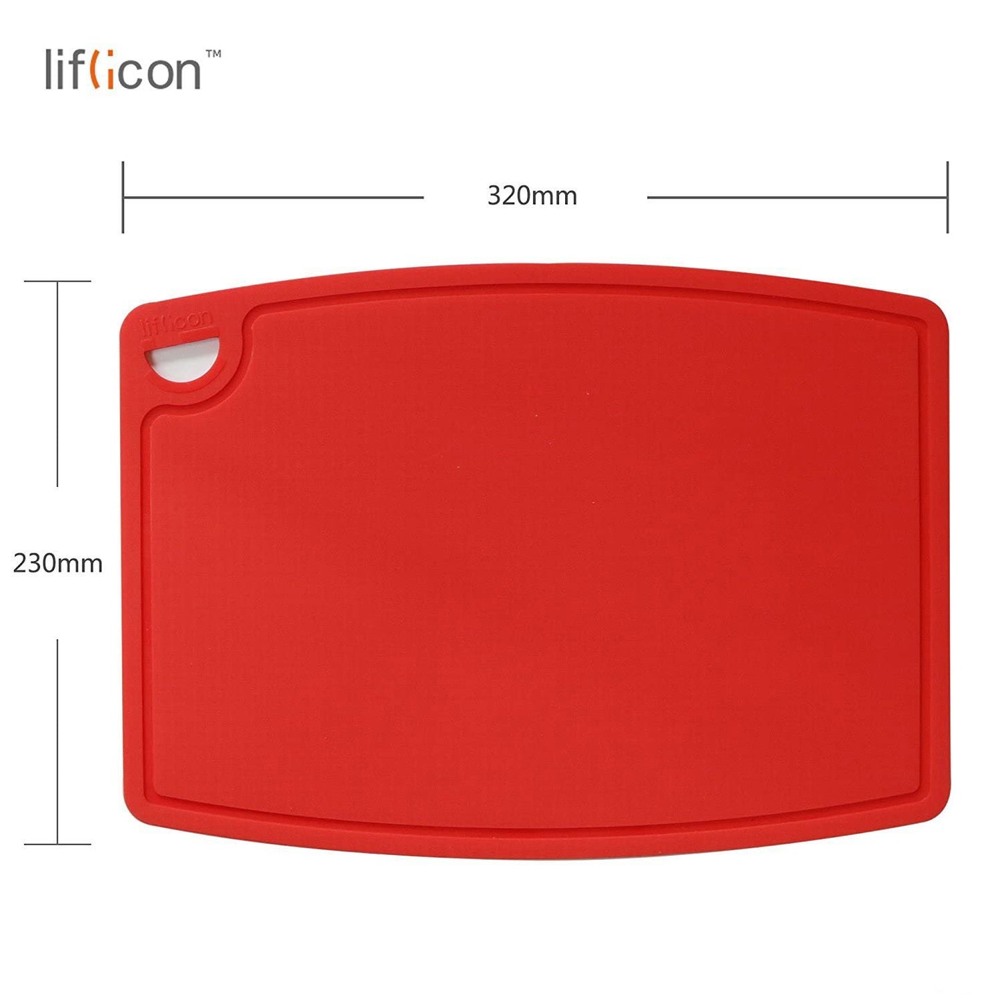 Liflicon 12.6'' x 9.1'' Thick Silicone Cutting Board: Non-Toxic & Flexible.