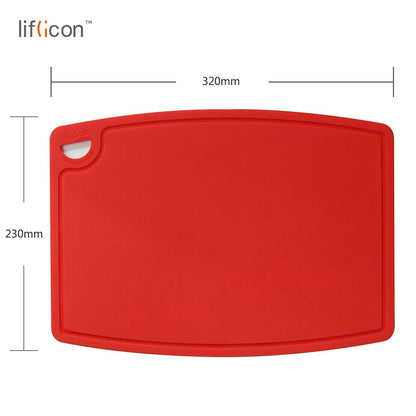 Liflicon 12.6'' x 9.1'' Thick Silicone Cutting Board: Non-Toxic & Flexible.