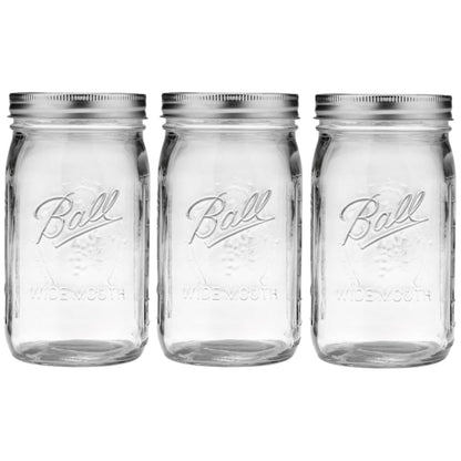 Ball Wide Mouth Pint 16-Ounce Glass Mason Jar with Lids (12-Count)