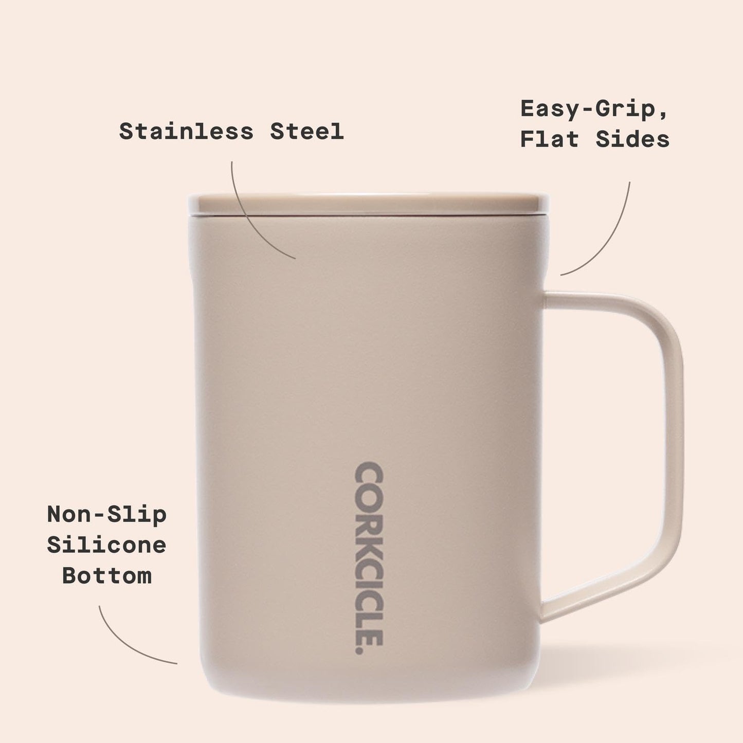 Corkcicle Classic 16 oz Triple-Insulated Stainless Steel Mug