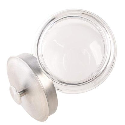 Anchor Hocking Montana Glass Jars with Fresh Sealed Lids, Brushed Metal, 64 oz (Set of 2)