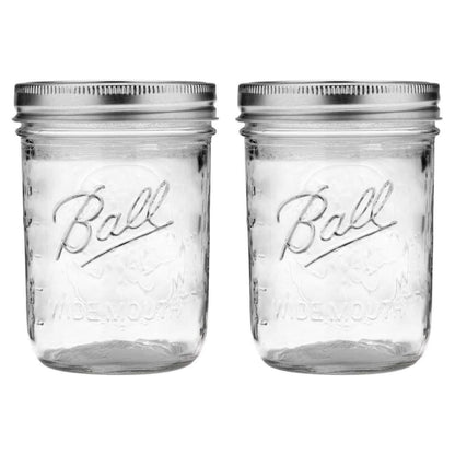Ball Wide Mouth Pint 16-Ounce Glass Mason Jar with Lids (12-Count)