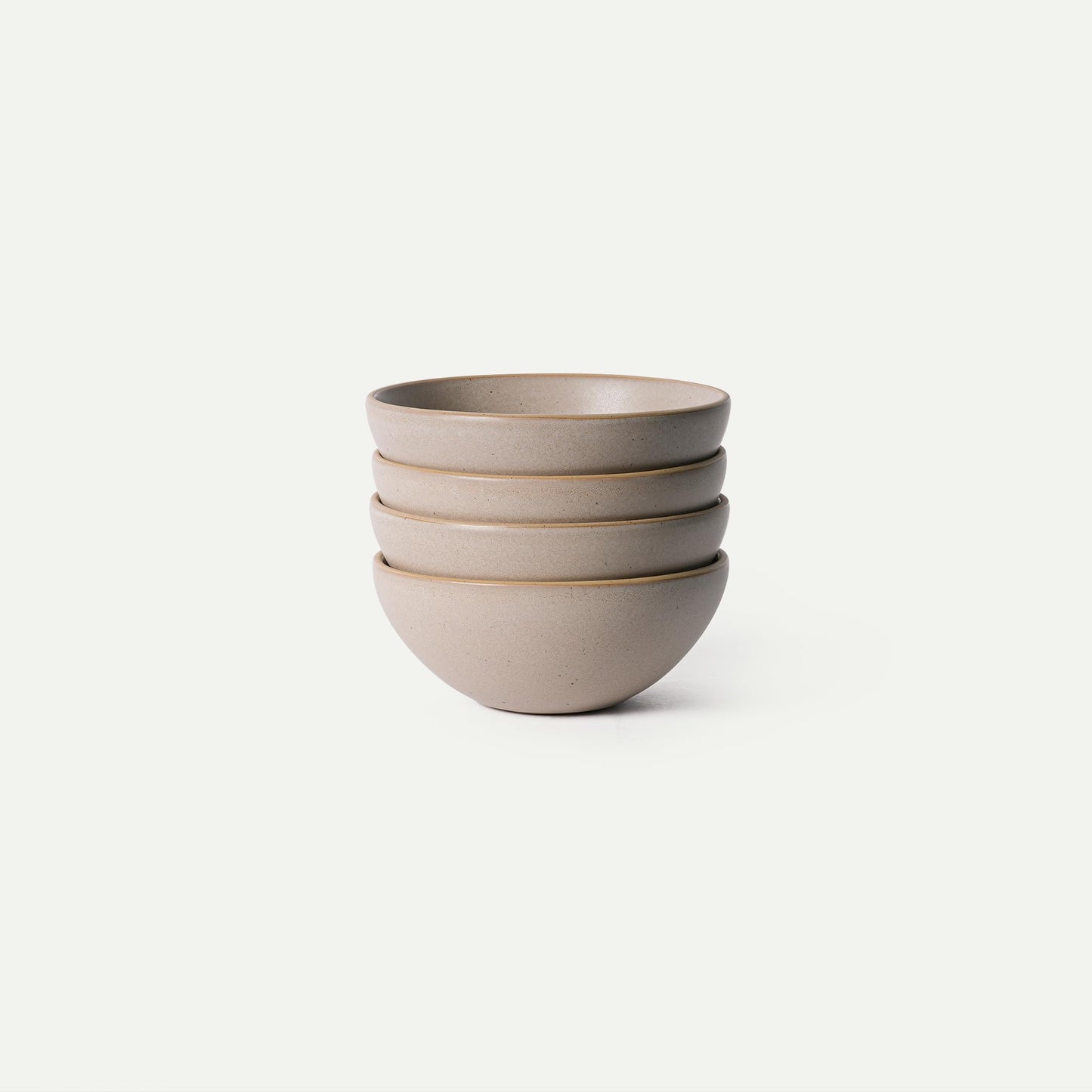 Mora Medium Ceramic Bowls, Set of 4 (28 oz, Oat)