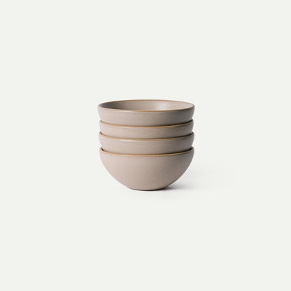 Mora Medium Ceramic Bowls, Set of 4 (28 oz, Oat)