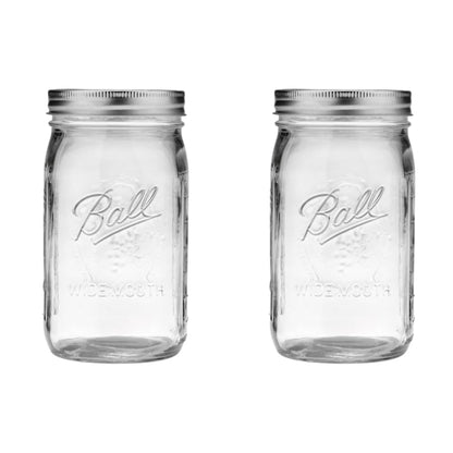 Ball Wide Mouth Pint 16-Ounce Glass Mason Jar with Lids (12-Count)
