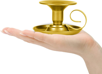 Retro Iron Taper Candlestick Holders (4 Pcs): Sturdy Metal Design for Permanent Home Decor