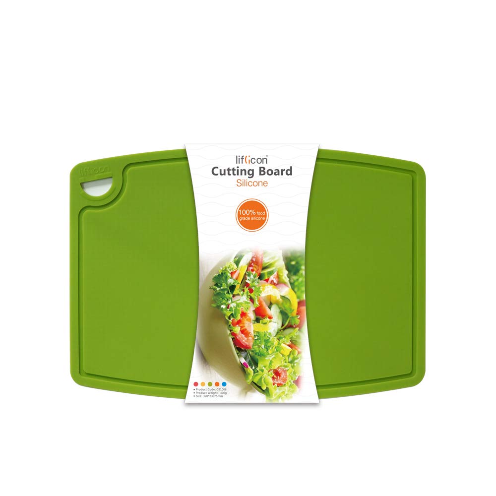Liflicon 12.6'' x 9.1'' Thick Silicone Cutting Board: Non-Toxic & Flexible.
