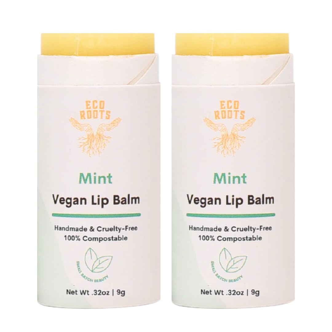 Organic Tinted Lip Balm 2-Pack: Coconut Oil & Plastic-Free Packaging