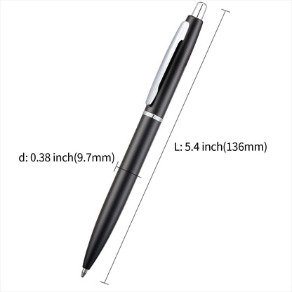 ChaoQ Stainless Steel Retractable Ballpoint Pens (6‑Pack, with 12 Refills) | TRUE Shift Durable Metal Pens