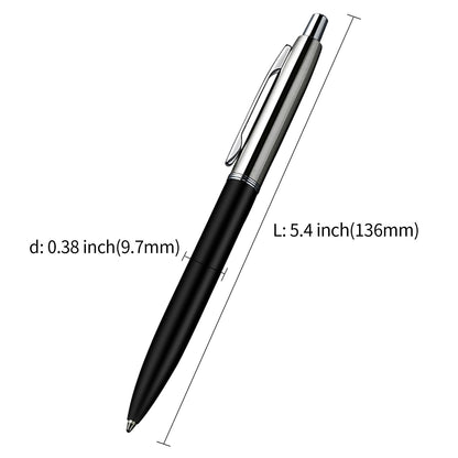 ChaoQ Stainless Steel Retractable Ballpoint Pens (6‑Pack, with 12 Refills) | TRUE Shift Durable Metal Pens