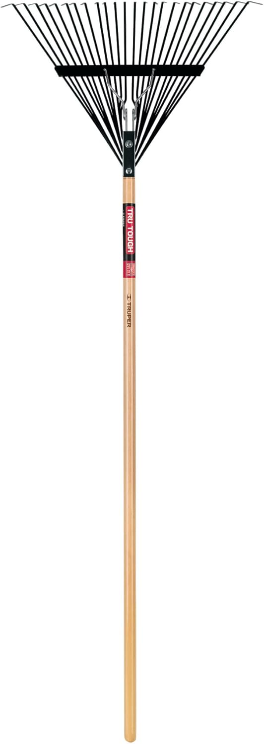 Truper 30480 24-Tine Heavy Duty Steel Leaf Rake