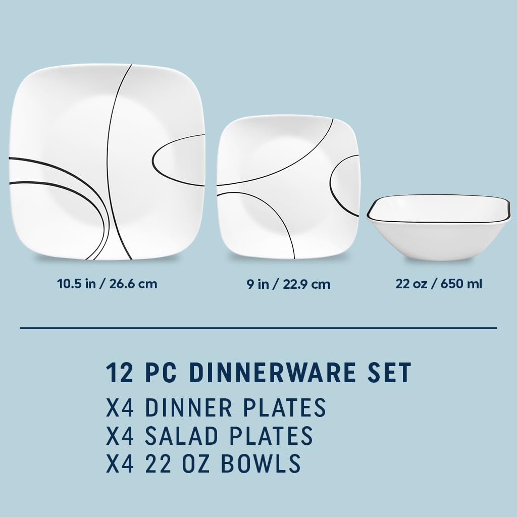 Corelle Vitrelle 18-Piece Dinnerware Set: Triple Layer Glass Service for 6