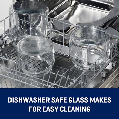 Anchor Hocking Montana Glass Jars with Fresh Sealed Lids, Brushed Metal, 64 oz (Set of 2)