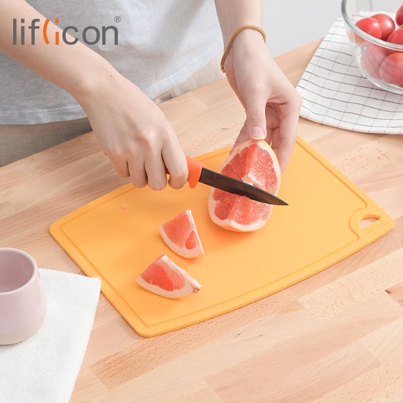 Liflicon 12.6'' x 9.1'' Thick Silicone Cutting Board: Non-Toxic & Flexible.